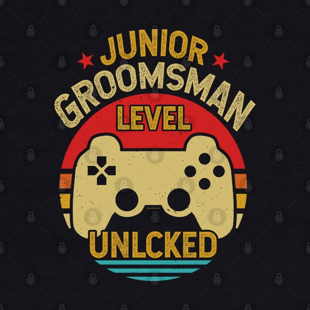 Retro Vintage Junior Groomsman Gaming Video Gamer Gift by Tesszero